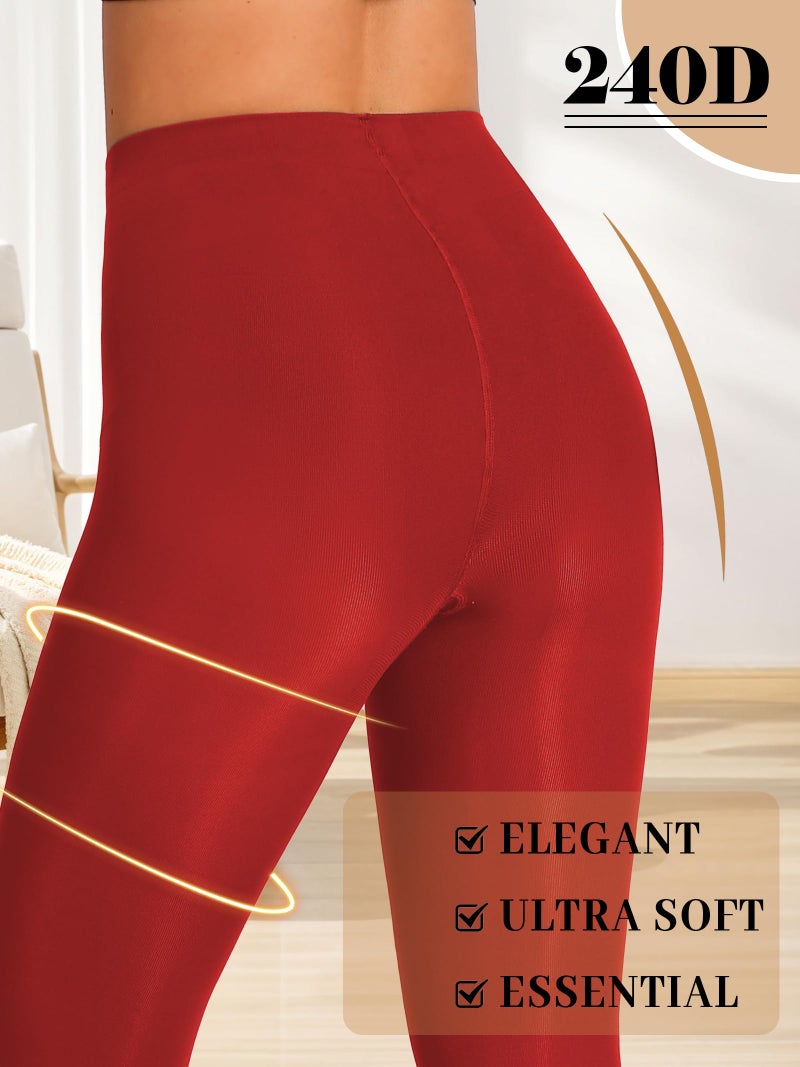 HONENNA Women's Control Top High Elastic Soft Opaque Pantyhose Tights - Image 3